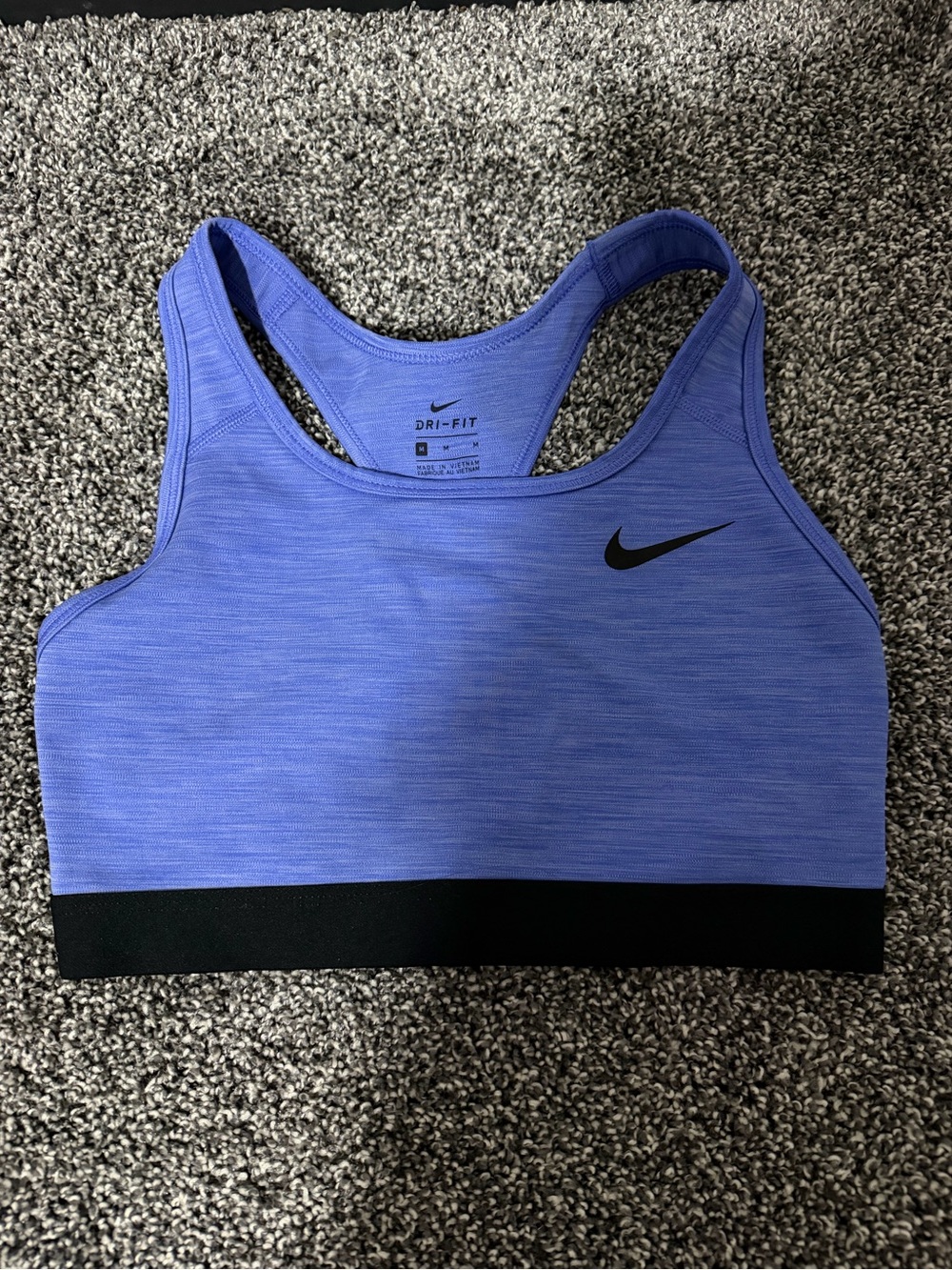 Nike Purple Dri-FIT Racerback Sports Bra with Black Band
